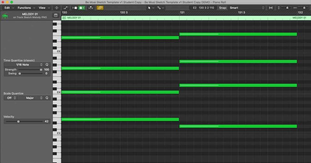 Image from the Logic Pro X Piano Roll.