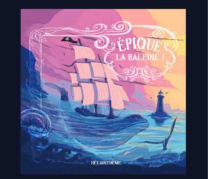 An old sailing pirate ship lifted by a large whale rising from the sea, with the band title displayed in an old style font and warm red and orange sky behind it.